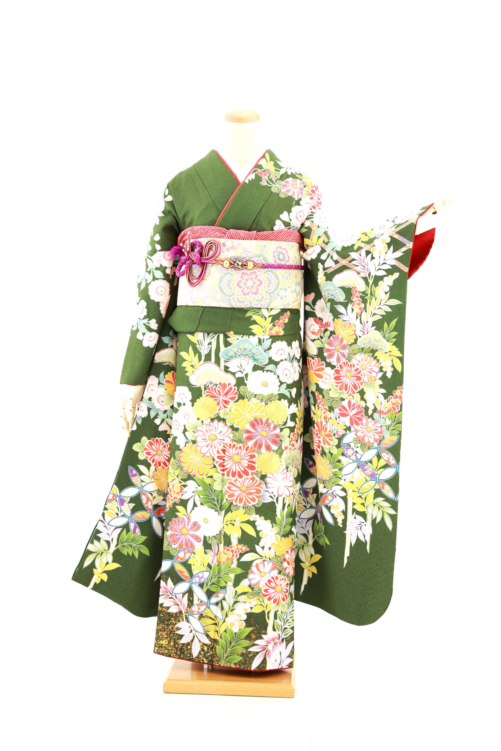 C-832 ガールズモード抹茶ラメ入南天