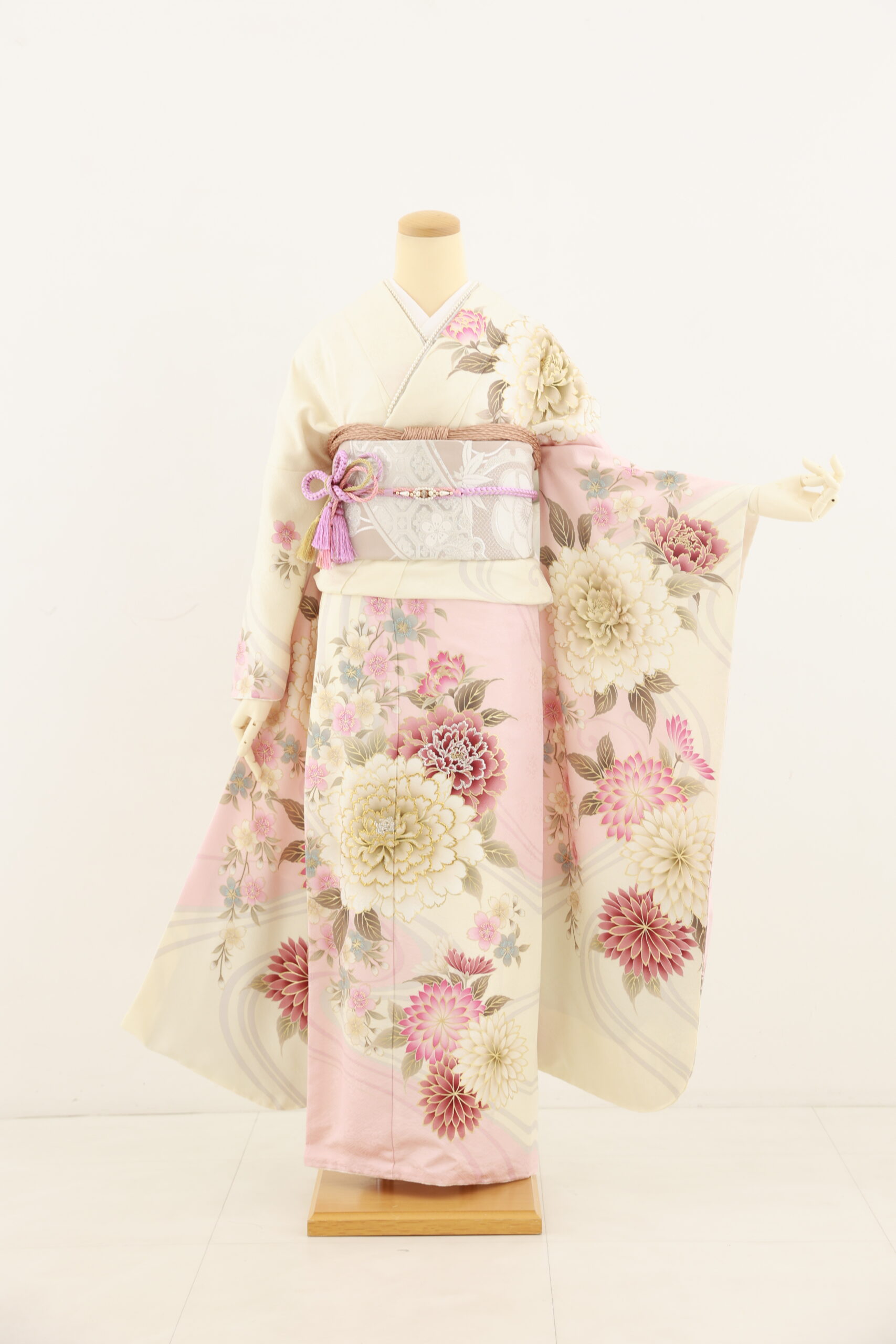 Ｃ-1142　白ピンク流水しゃくやく藤